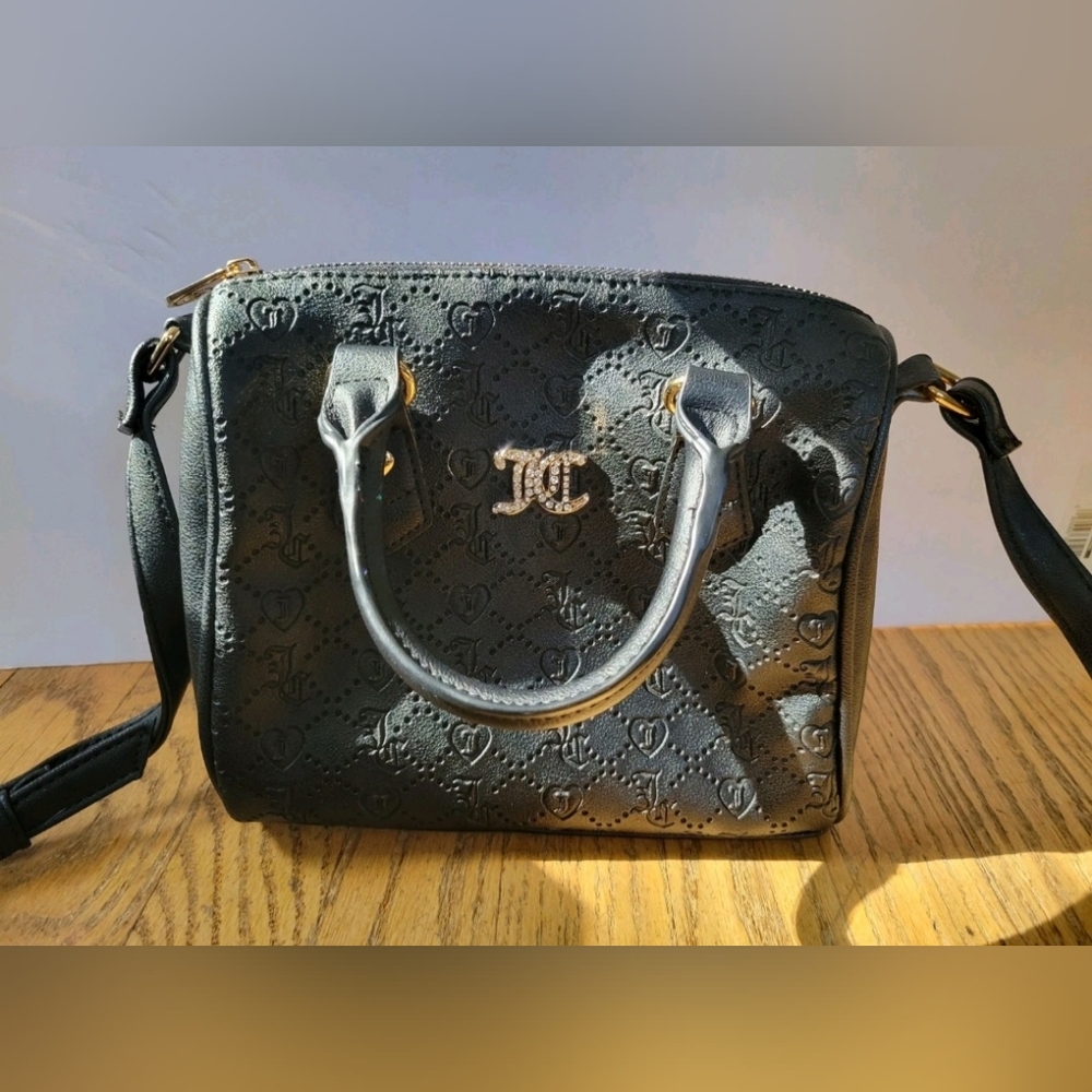 Juicy Couture Black Embossed Crossbody Handbag